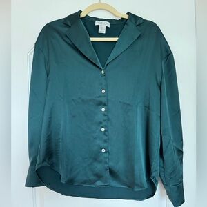 Rachel Zoe evergreen silk shirt size small!